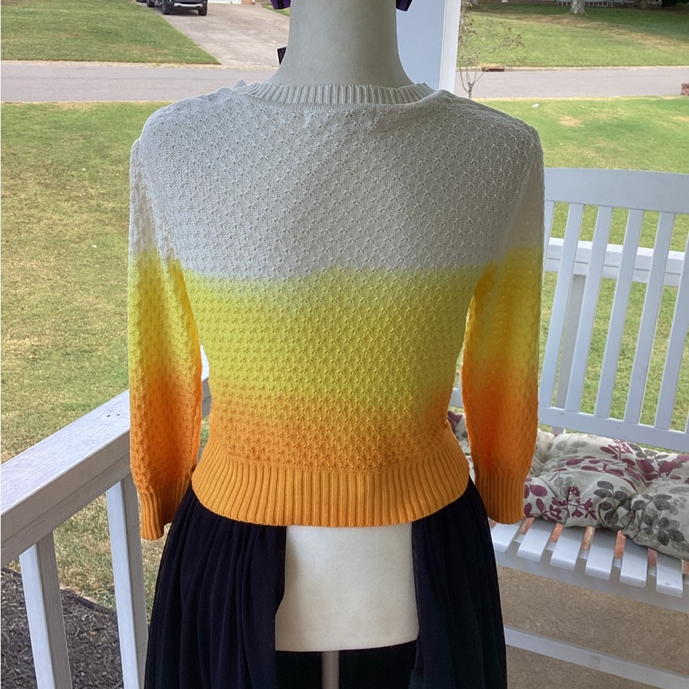 Pinup cropped Halloween candycorn cardigan - Picture 2 of 3